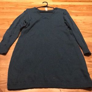 Teal long sleeve sweater dress